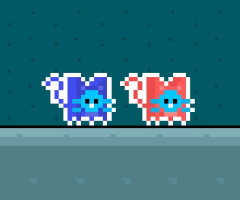 Red and Blue Cats